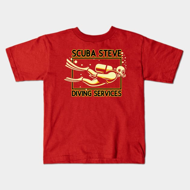 Scuba Steve Diving Services Kids T-Shirt by Trendsdk